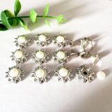 Maxbell 20 Sets Pearl Sunflower Studs Rivets Spikes for DIY Shoes Bags Decor 14mm