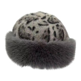 Maxbell Winter Faux Fur Hat for Women Thicken Windproof Warm Cossack Hat for Outdoor Gray
