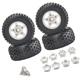 Maxbell 4Pcs 1:8 1:10 Wheels and Tires DIY Supply Rubber Tires Set Hobby Model Truck white