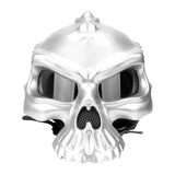 Maxbell Skull Motorcycle Helmet Impact Protection Half Helmet Breathable Bike Helmet XL Argent