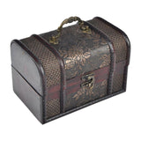 Trinket Box Wooden Treasure Chest Home Decor with Lid Hair Clips Jewelry Box 17cmx12cmx12cm