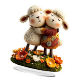 Maxbell 2D Sheep Decor Decorative Tabletop Ornament for Shelf Dining Room Countertop Style B