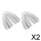 Maxbell 2x2 Sets Grade Stainless Steel Midget Clam Shell Wire Cable Vent Cover Silver
