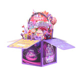 Maxbell Sweet Birthday 3D Greeting Card Decorative Box Card Birthday Gifts for Violet
