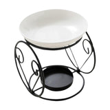Maxbell Ceramic Essential Oil Burner Desk Tealight Holder for Living Room SPA Indoor black