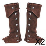 Maxbell 2xPirate Boot Cover Steampunk Renaissance Knight Warrior Costume Accessories Brown