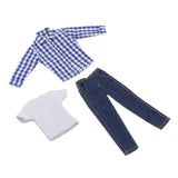 Maxbell 1/12 Scale Men Figure Clothes Trendy Outfit for 6 inch Figure Blue Long