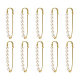 Maxbell 10 Pieces Luxury Imitation Pearls Safety Pin Brooch Pin Clip for Scarf Gown