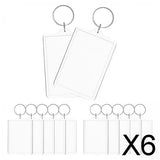 Maxbell 6x12x Photo Frame Keychains Clear Gifts with Split Ring Photo Holder Keychains