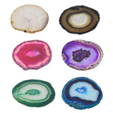 Maxbell 6 Pieces Colorful 80-100mm Agate Quartz Crystal Slices Coaster Home Ornament