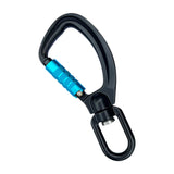 Carabiner Clip Snap Hook with Swivel Ring for Traveling Sturdy Quick Release Black