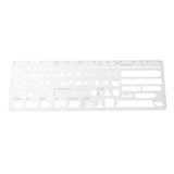 Maxbell 1Pc Metal Hollow Letters Ruler Multi Function Hand Accounts Drawing Template