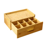 Maxbell Wood Tea Bag Organizer Grid Tea Station Chest for Countertop Office Festival