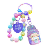 Maxbell Beaded Keychain Backpacks Accessories Wristlet Keyring for Adults Women Gift Violet