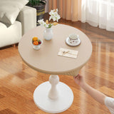 Maxbell Table Cloth Stretchable Oil Anti Table Cover for Picnic Patio Wedding Beige Diameter 90 cm