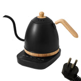 Maxbell Electric Gooseneck Pour over Kettle Gift for Restaurant Brewing Thanksgiving black wooden grain