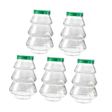 5 Pieces Christmas Tree Candy Jar Cookie Jar for Xmas Festival Party Kitchen Green Lid