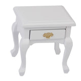 Maxbell 1/12 Dollhouse Miniature Furniture Wooden Bedside Cabinet White