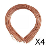 Maxbell 4x50Pcs Plain Metal Headbands for Crafts Hair Band Handmade Thin Wire Hairband Copper