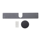 Maxbell Splash Guard Sink Tray Home Nonslip Draining Mat Faucet Mat for Kitchen Sink Gray 60x10cm