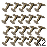 Maxbell 2x20Pcs Antique Bronze 12mm Flat Round Blank Settings Cuff Links Cufflinks