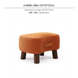 Maxbell 30cm Small Ottoman Stool, Modern Sofa Footrest Bench for Living Room & Entrance entrance area, sturdy Wood Frame, Soft Fabric padding, Portable Multi-Function Shoe Changing Stool Small Low Orange