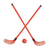 Maxbell Kids Hockey Sticks and Ball Set Sensory Toy for Sports Indoor Party Supplies Red