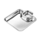 Maxbell Maxbell Roasting Pan Bakeware Compartment Fried Food Server for Garlic Rings Chicken Silver