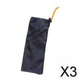 Maxbell 3xOutdoor Tent Pegs Storage Bag Holder Drawstring Carrying Pouch 28x13.5cm