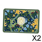 Maxbell 2xKitchen Absorbent Drain Pad Luxury Tableware Drain Pad for Counter Home Cafe Blue Green Yellow