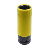 Maxbell Wheel Socket 1/2 inch Drive Compact Deep Impact Socket Impact Lug Nut Socket 19mm Yellow