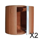 Maxbell 2xTravel Tie Case Tie Box for Men Travel Business Gift PU Leather Men Tie Case brown