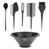 Maxbell Maxbell 6 Pieces Hair Color Dye Bowl Highlight Comb Brush Tint Coloring Kit Black