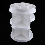 Maxbell Maxbell Makeup Organizer 360 Rotating Multi-Function Plastic Cosmetic Storage Box White