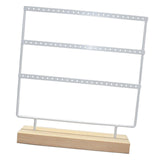 Maxbell Earring Organizer Metal with Holes Ear Studs Holder for Dresser Vanity Shops white
