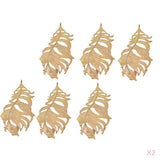 Maxbell 12Pcs Large Feather Charms Pendants DIY Bookmark Jewelry Findings Gold