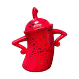 Maxbell Attitude Canister Sassy Teapot with Attitude for Living Room Wedding Kitchen Red