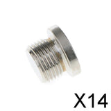 Maxbell 14xElectroplated Nickel Hex Bolt Bung Plug for O2 Oxygen Sensor M18x1.5 Thread