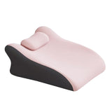 Maxbell Back Pillow Memory Cotton Wedge Prone Pillow for Office Dorm Watching Movies pink with head brace