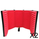 2xMetal Mic Isolation Shield for Microphone Recording Equipment Five Panels