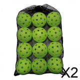 Maxbell 2x12 Pieces Pickleball Balls 74mm Standard Hollow Ball Accessories for Outdoor green