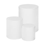 Maxbell 3 Pieces Cylinder Pedestal Cake Stand Round Pedestal for Wedding Anniversary White