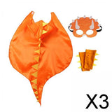 Maxbell 3xDragon Clothing Trick or Treating Cape Cosplay Cartoon for Halloween Gifts Orange