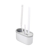 Maxbell 3Pcs Toilet Cleaning Brushes with Holder Sturdy for Household Hotel Bathroom White