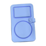 Maxbell Silicone Snack Container 2 Compartment Sauce Container for Salad Home Picnic Blue