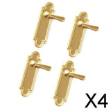 Maxbell 4x4 Pieces Dollhouse Miniature Alloy Door Locks 1/12 Dolls House Accessories