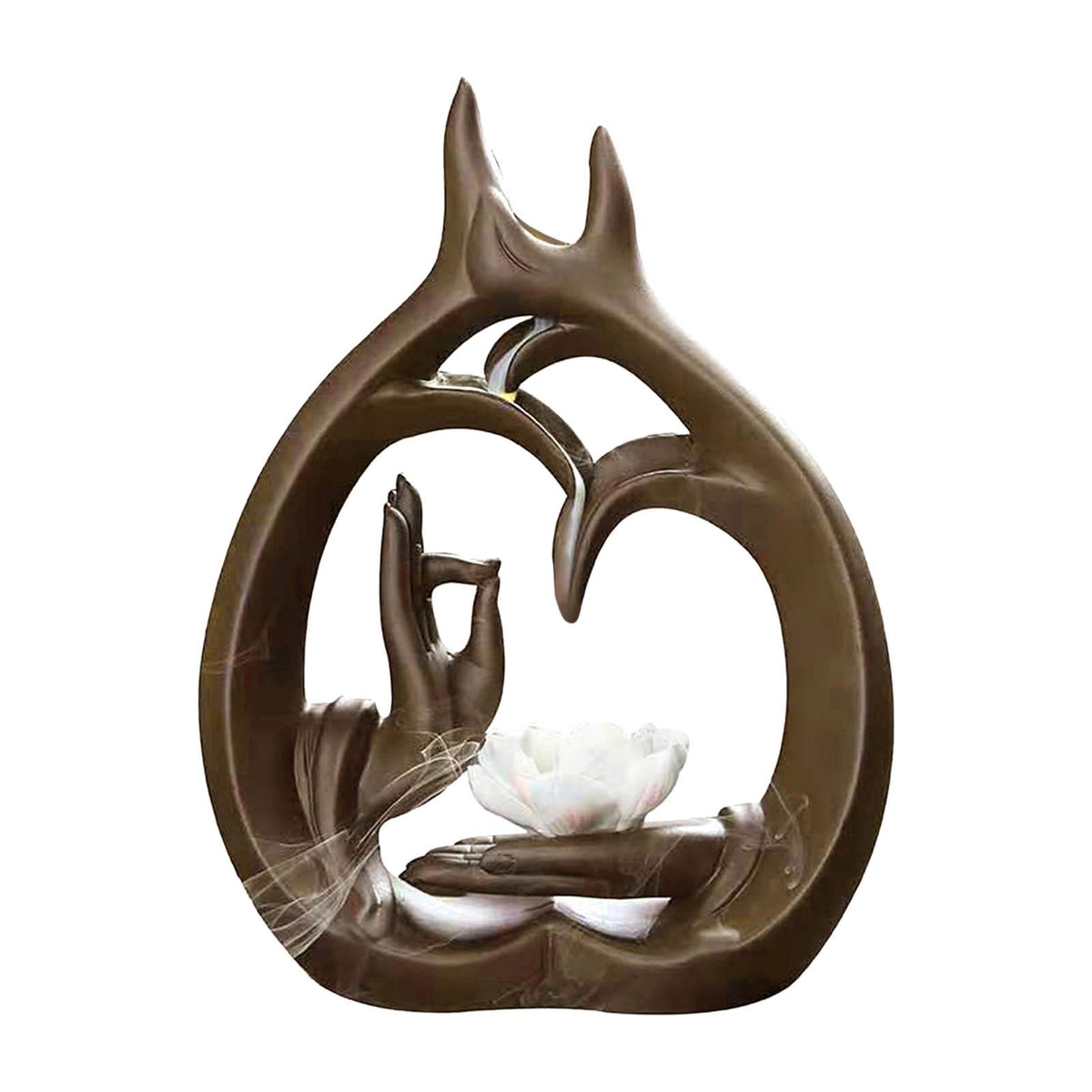 Maxbell Maxbell Backflow Incense Burner Figurine Incense Holder for Yoga Decor Lotus