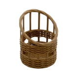 Maxbell Dollhouse Candy Basket 1/6 1/8 Miniature Woven Basket for Kids Age 3~6 Girls Dark Brown