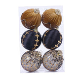 Maxbell 6Pcs Christmas Ball Ornaments Christmas Ornaments for Holiday Special Events black and gold