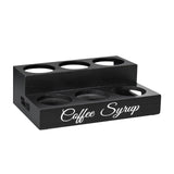 Maxbell Syrup Bottle Display Stand Wooden Coffee Syrup Rack for Home Cafe Coffee Bar